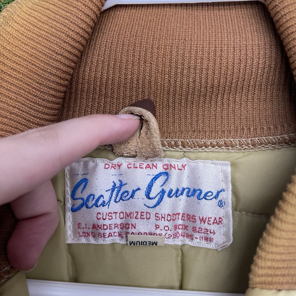 Vintage Scatter Gunner Jacket Mens Medium Shooting Coat Zip Up Quilt Outdoor - Picture 11 of 13